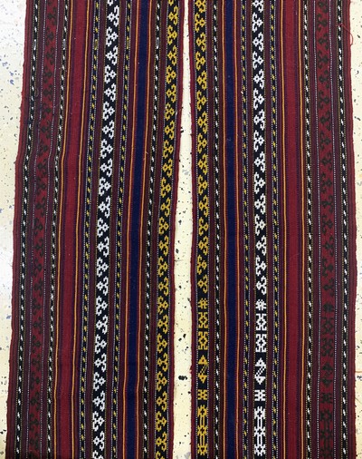27101059d - Nomaden-Zeltband, Persien, Anfang 20.Jhd, Wolle auf Wolle, ca. 920 x 40 cm, EHZ: 2 ...