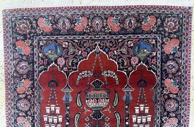 27101061a - Kashan cork, Persia, mid-20th century, corkwool on cotton, approx. 200 x 130 cm, ...