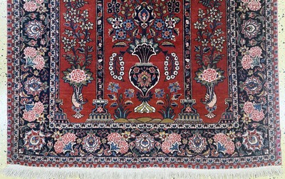 27101061b - Kashan cork, Persia, mid-20th century, corkwool on cotton, approx. 200 x 130 cm, ...