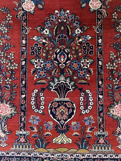 27101061c - Kashan cork, Persia, mid-20th century, corkwool on cotton, approx. 200 x 130 cm, ...