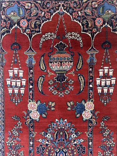 27101061d - Kashan cork, Persia, mid-20th century, corkwool on cotton, approx. 200 x 130 cm, ...