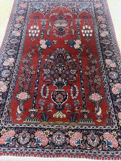 27101061e - Kashan cork, Persia, mid-20th century, corkwool on cotton, approx. 200 x 130 cm, ...