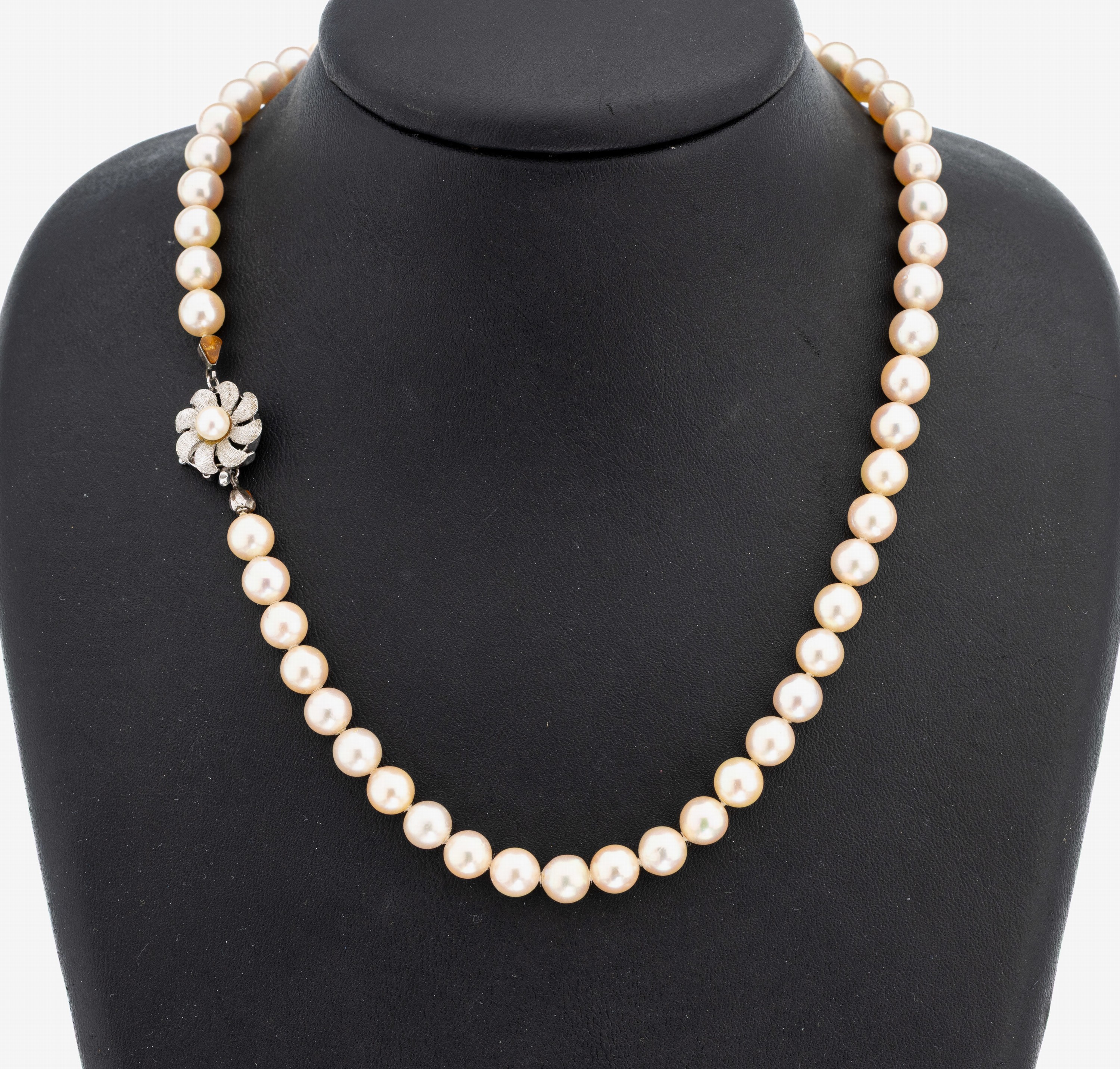 Image 27101296 - Perl-Collier mit 14 kt Gold Schließe, WG 585/000, l. barocke Süßwasserzuchtperlen, ...
