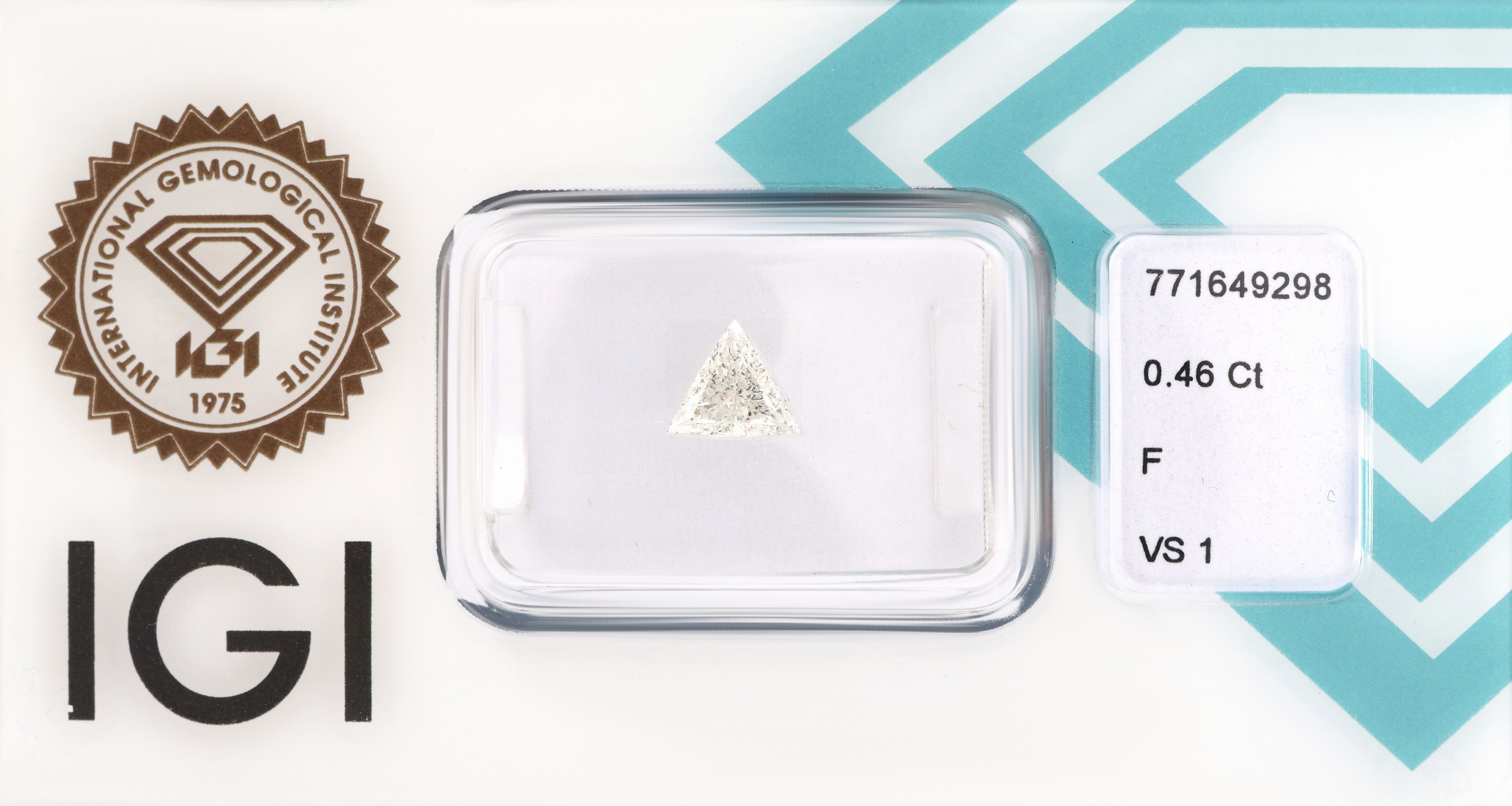Image 27101354 - Loser Diamant, 0.46 ct feines Weiß (F)/vs1, Trilliant, eingeschweißt, IGI-Expertise ...