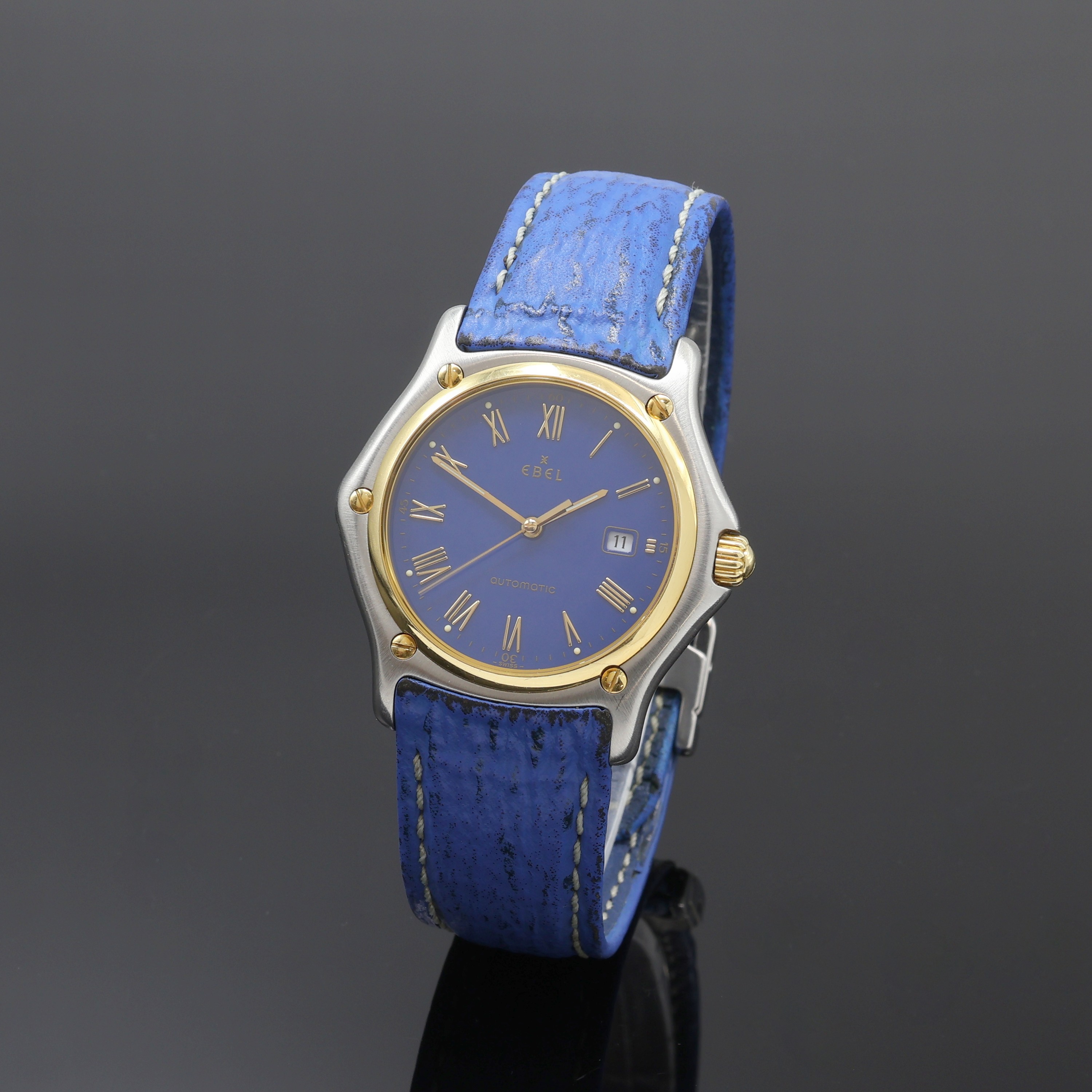 Image 27101377 - EBEL 1911 Armbanduhr Referenz 193902, Automatik, Edelstahlgeh. inkl. orig. Lederband m. ...