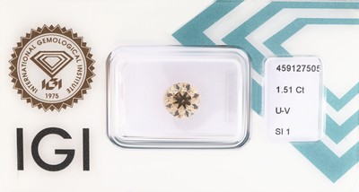 Image Loser Brillant, 1.51 ct Getönt(U-V)/si1, eingeschweißt, IGI-Expertise anbei ...