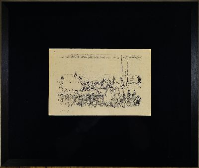 27101382k - Max Slevogt, 1868 Landshut-1932 Leinsweiler, Lithographie, Pferdemarkt, links unten ...