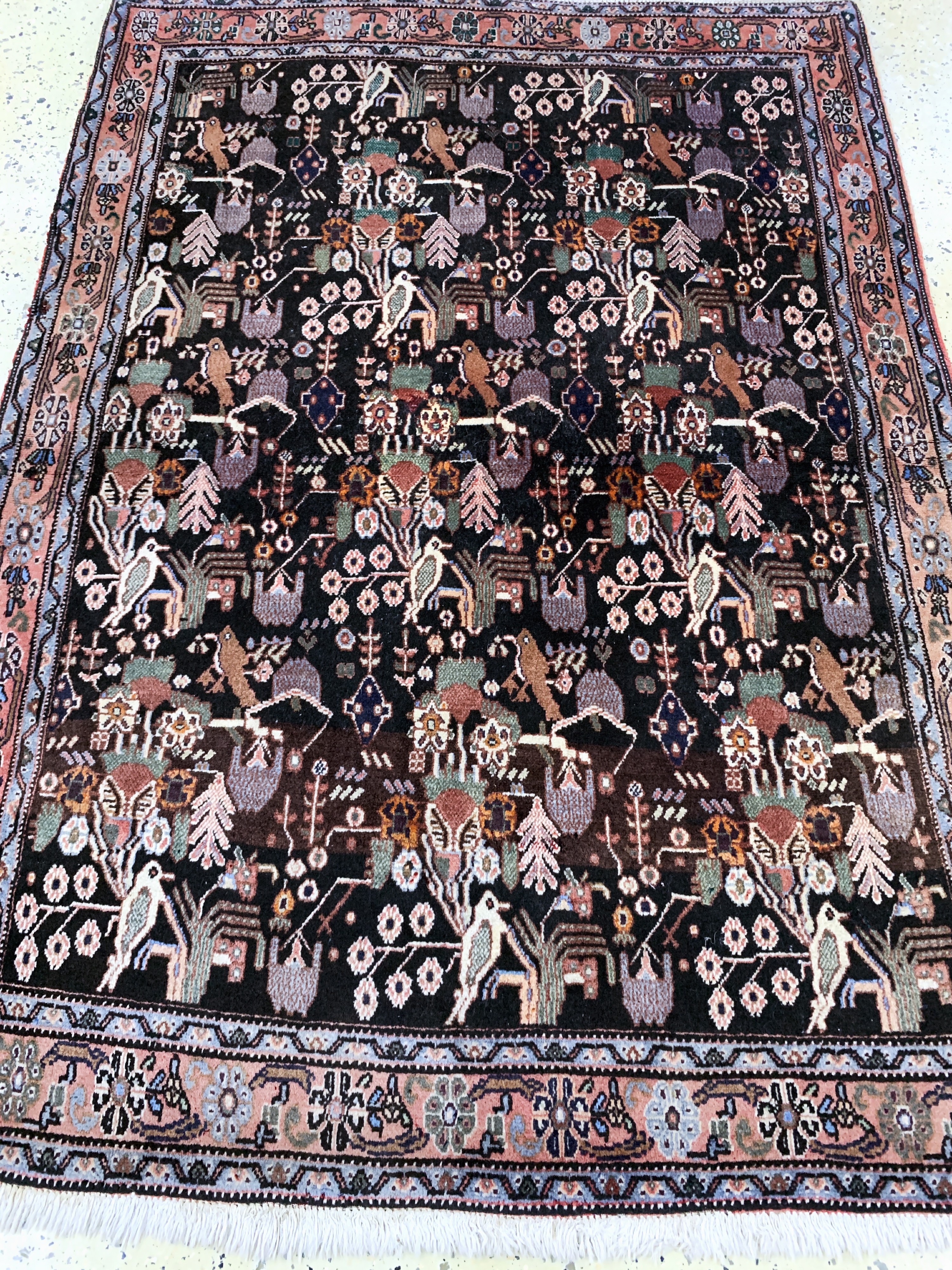 Detail d: Senneh, Persien, Mitte 20.Jhd, Wolle auf Baumwolle, ca. 165 x 118 cm, EHZ: 1-2