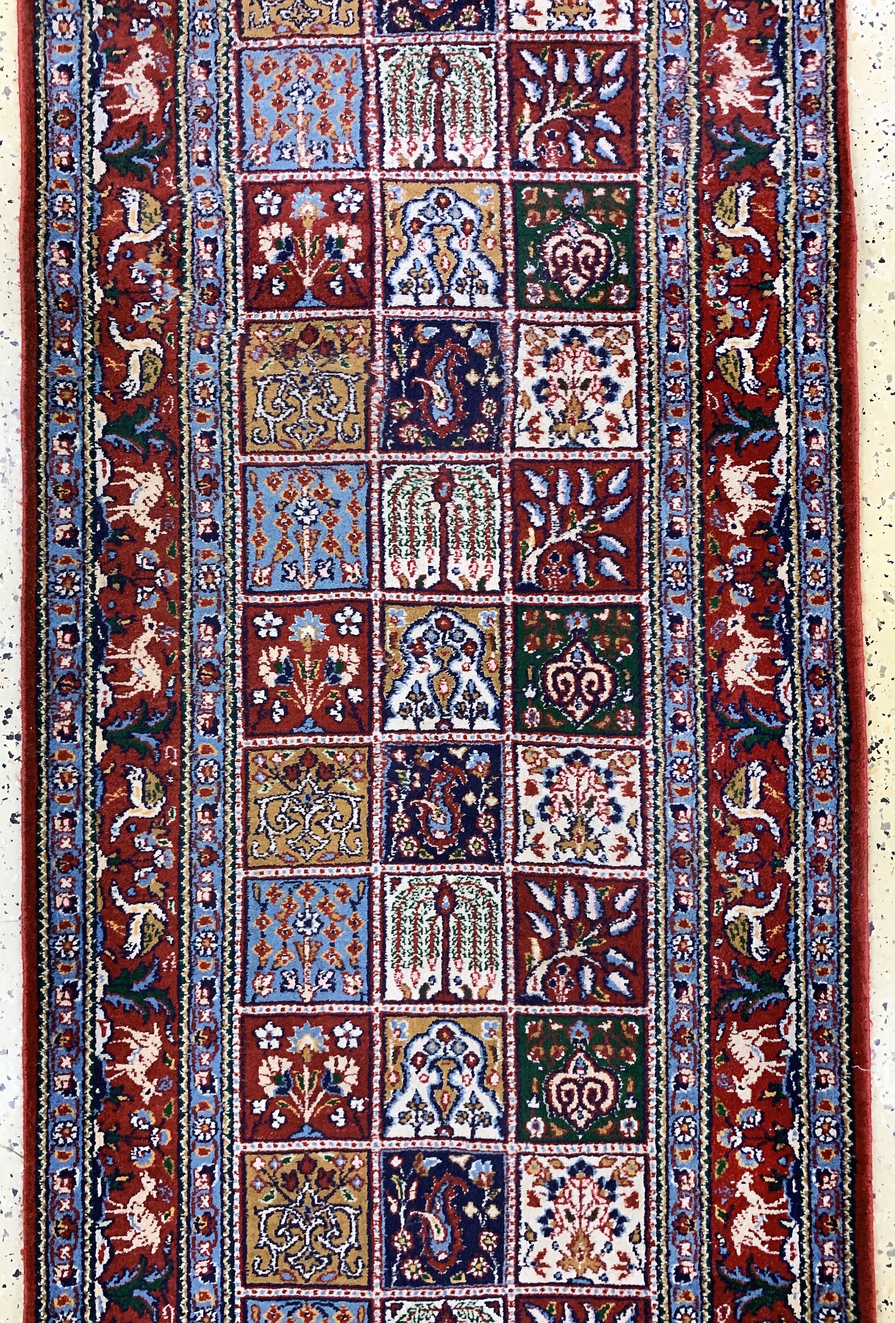 Detail b: Mud, Persien, Ende 20.Jhd, Wolle auf Baumwolle, ca. 290 x 80 cm, EHZ: 1-2