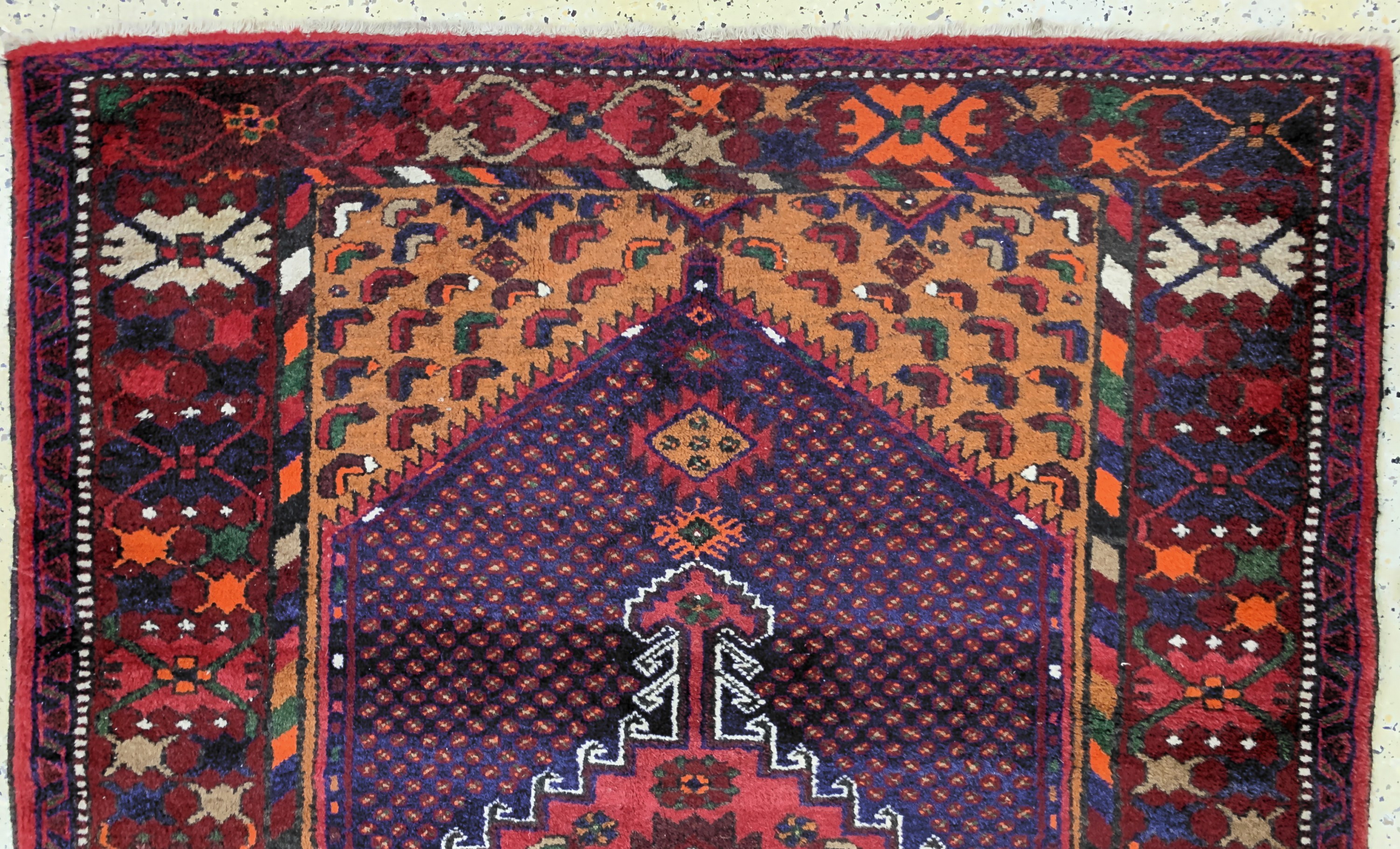 Detail a: Hamadan, Persien, Mitte 20.Jhd, Wolle auf Baumwolle, ca. 205 x 137 cm, EHZ: 1-2