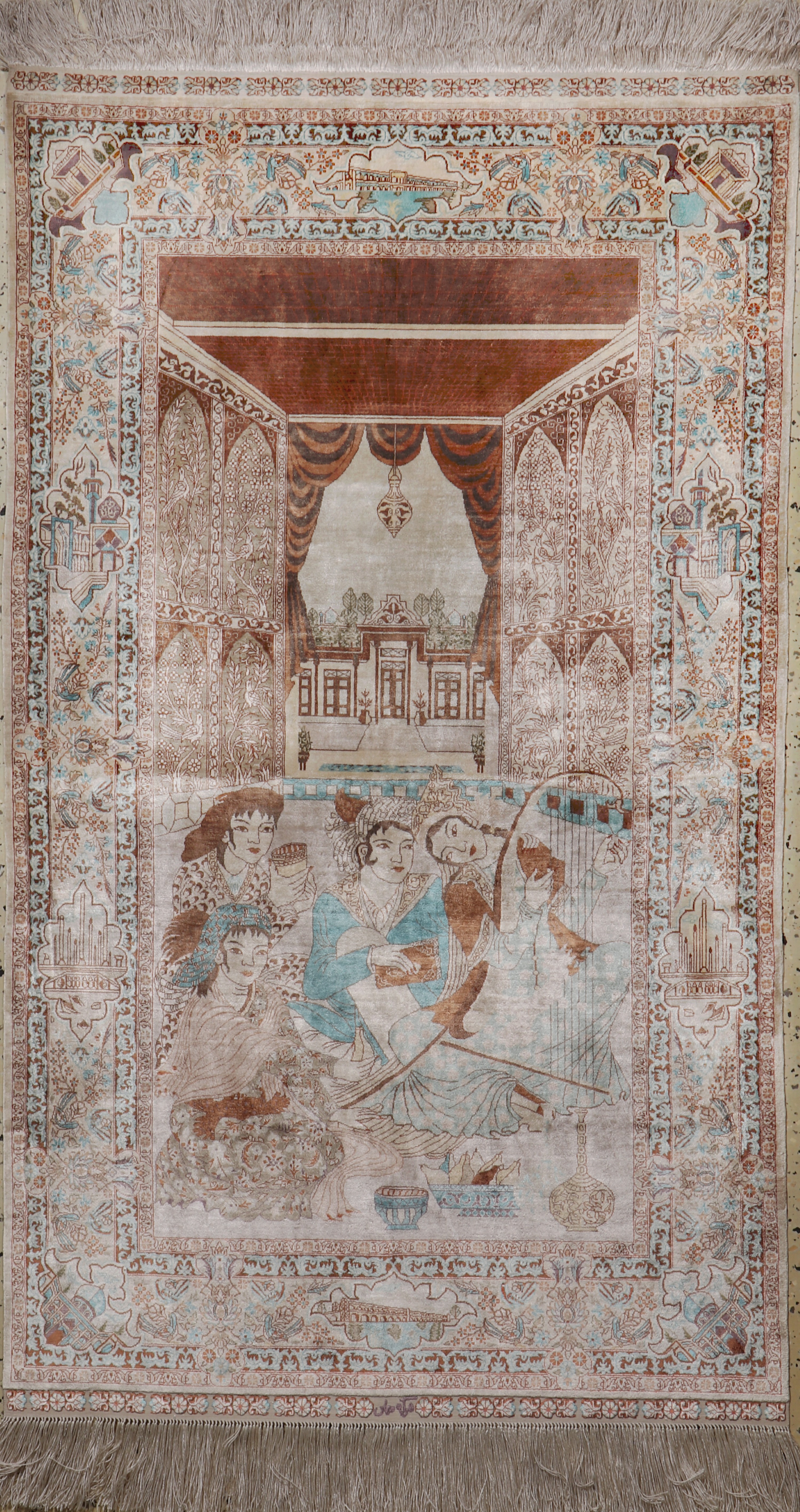 Image 27101494 - Hereke Seide fein, China, Neuwertig, reine Naturseide, ca. 158 x 93 cm, ca. 1,0 Mio. ...