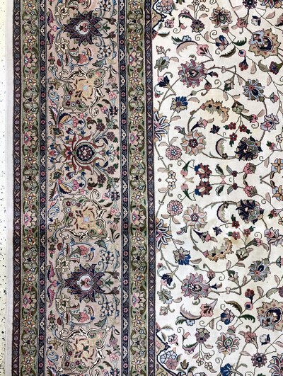 27101477c - Täbriz fein(50 Raj), Persien, Mitte 20.Jhd,Korkwolle mit Seide, ca. 395 x 300 cm, ca. ...