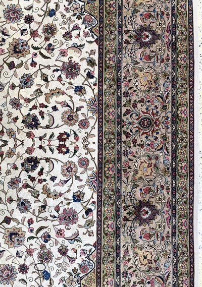 27101477e - Täbriz fein(50 Raj), Persien, Mitte 20.Jhd,Korkwolle mit Seide, ca. 395 x 300 cm, ca. ...