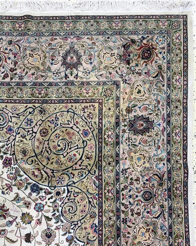 27101477h - Täbriz fein(50 Raj), Persien, Mitte 20.Jhd,Korkwolle mit Seide, ca. 395 x 300 cm, ca. ...