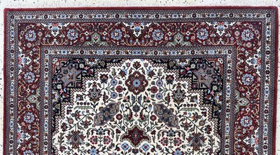 27101488a - Qum cork fine, Persia, late 20th century, corkwool on cotton, approx. 208 x 135 cm, ...