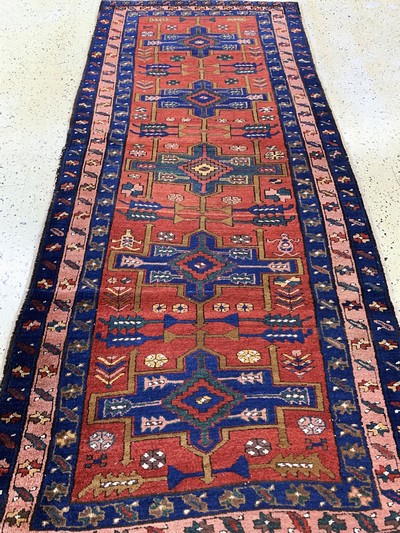 27101490d - Meschgin alt, Persien, Anfang 20.Jhd, Wolleauf Baumwolle, ca. 274 x 125 cm, EHZ: 2-3 ...