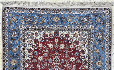27101492c - Esfahan fein, Persien, Mitte 20.Jhd, Korkwolle auf Seide, ca. 227 x 156 cm, ca. 1,0Mio. ...
