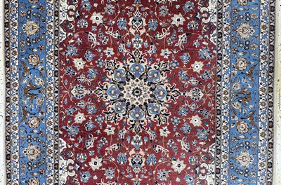 27101492d - Esfahan fein, Persien, Mitte 20.Jhd, Korkwolle auf Seide, ca. 227 x 156 cm, ca. 1,0Mio. ...