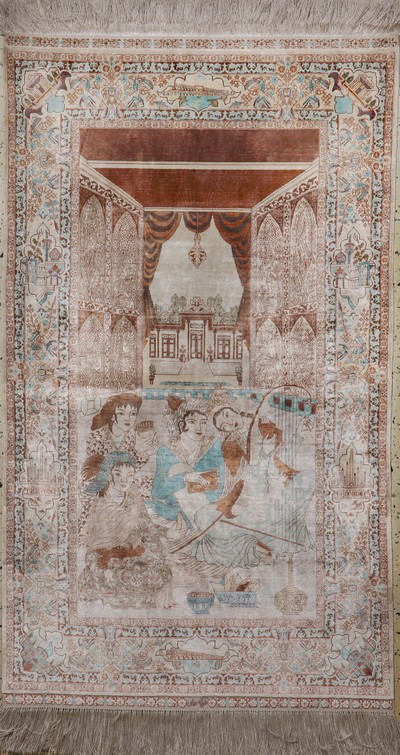 Image Hereke Seide fein, China, Neuwertig, reine Naturseide, ca. 158 x 93 cm, ca. 1,0 Mio. ...