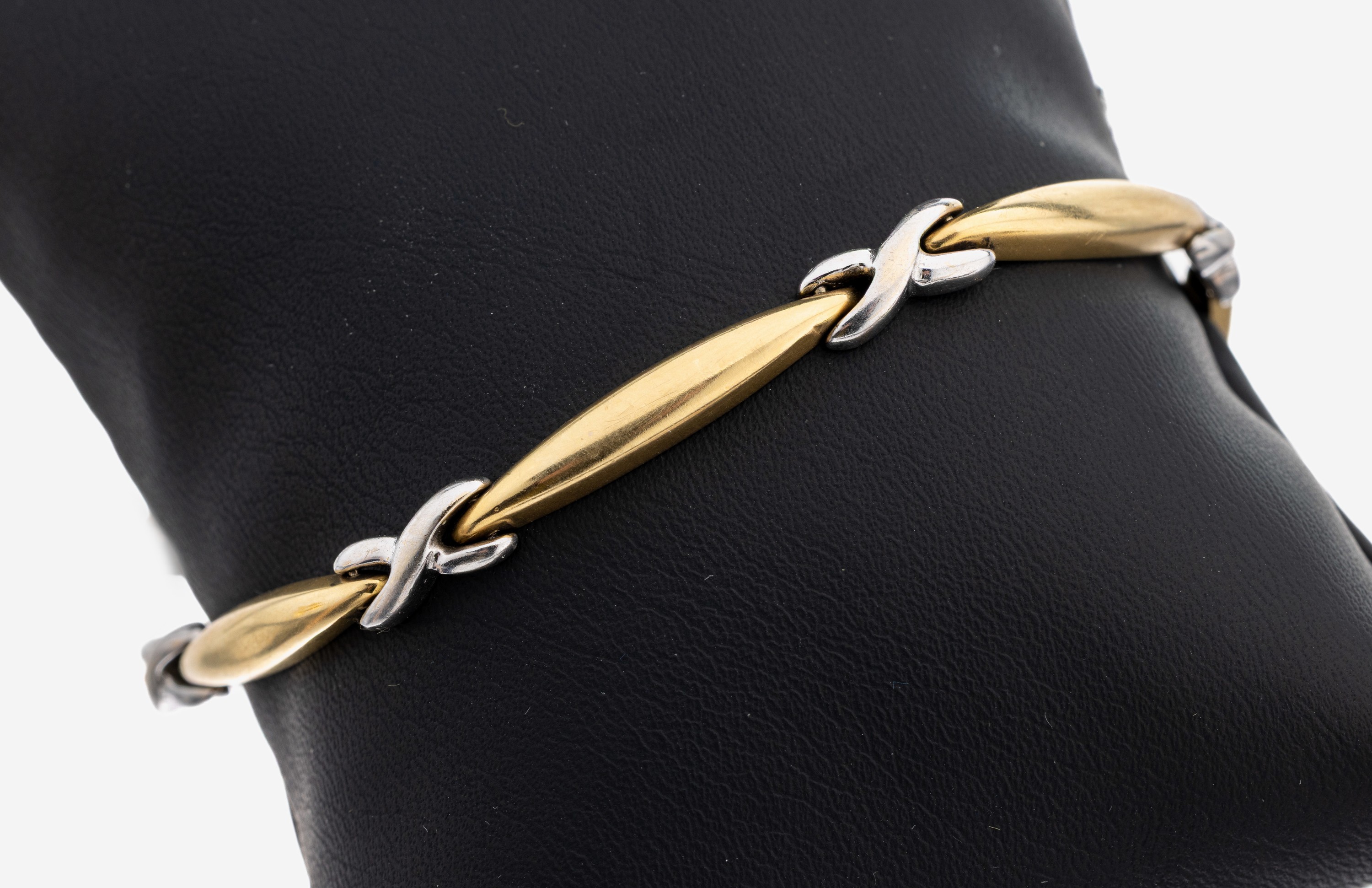 Image 27101562 - 14 kt Gold Armband, GG/WG 585/000 gepr., L.ca. 19 cm, Kastenschloss mit ...