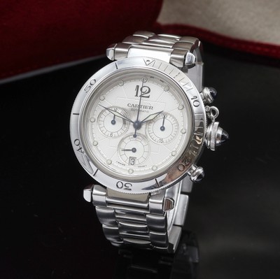 27101527a - CARTIER Pasha Armbandchronograph Referenz 2113, Automatik, beids. vergl. Edelstahlgeh. ...