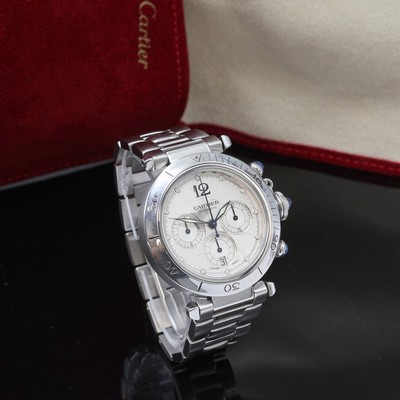27101527c - CARTIER Pasha Armbandchronograph Referenz 2113, Automatik, beids. vergl. Edelstahlgeh. ...