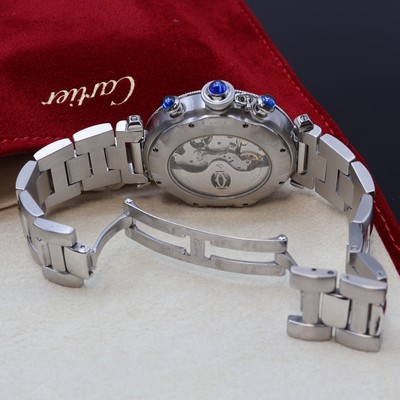 27101527g - CARTIER Pasha Armbandchronograph Referenz 2113, Automatik, beids. vergl. Edelstahlgeh. ...
