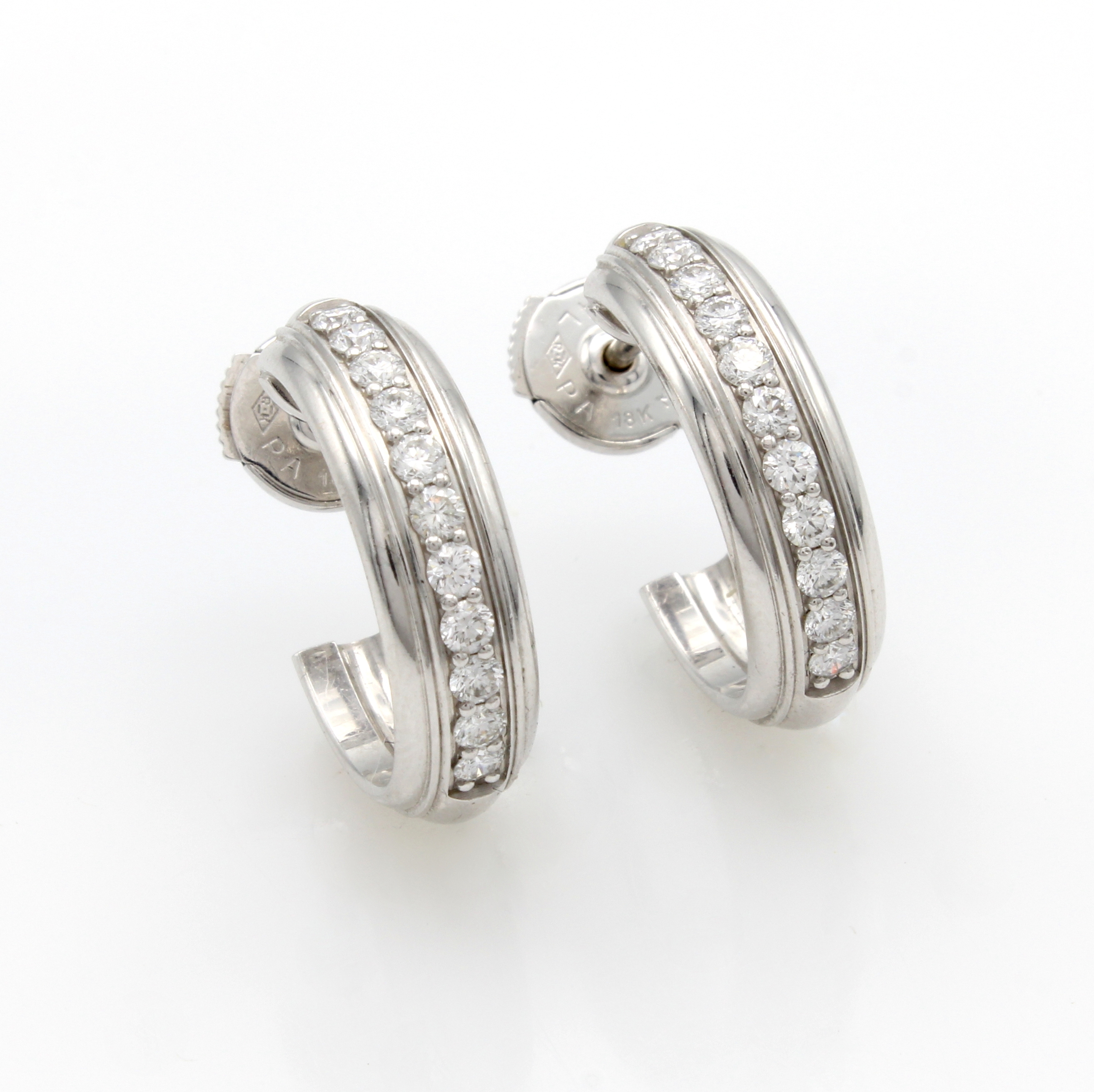 Image 27102083 - Paar Halbcreolen ´Piaget´ mit Brillanten, WG 750/000, sign. u. nummeriert, 22 Brill. ...