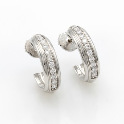 Image Paar Halbcreolen ´Piaget´ mit Brillanten, WG 750/000, sign. u. nummeriert, 22 Brill. ...