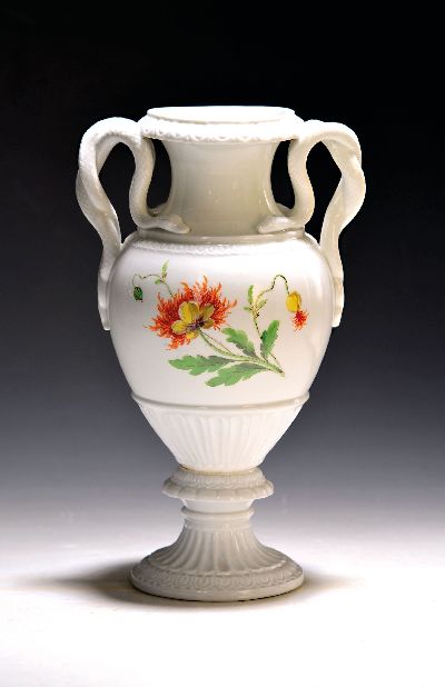 Image Doppelhenkelschlangenvase, Meissen, um 1880- 1924, 2. Wahl, Blume 1, beidseitige ...