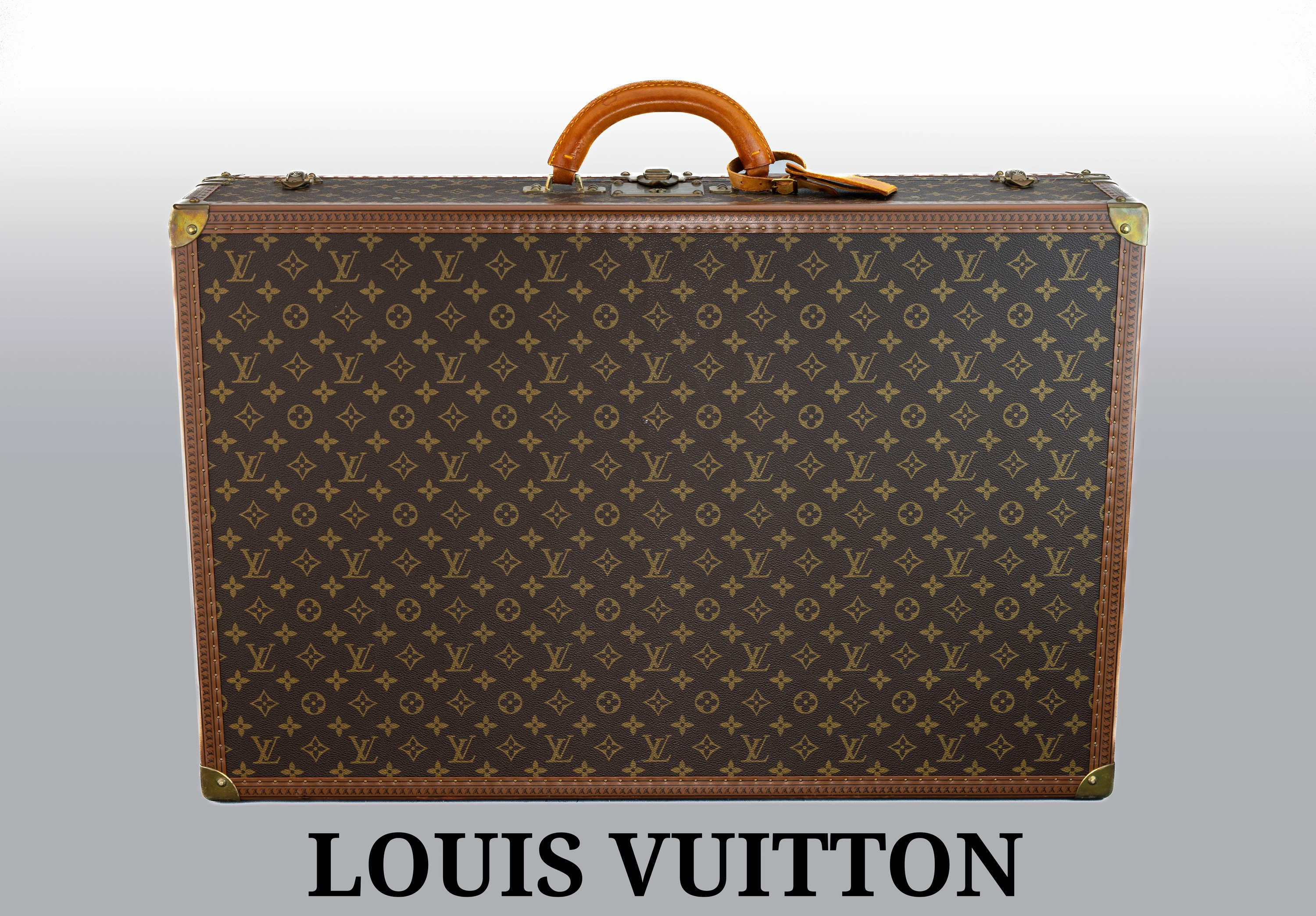 Image 27102404 - LOUIS VUITTON Koffer Bisten 75, Monogramm Canvas, abgerundeter Griff aus Leder, ...