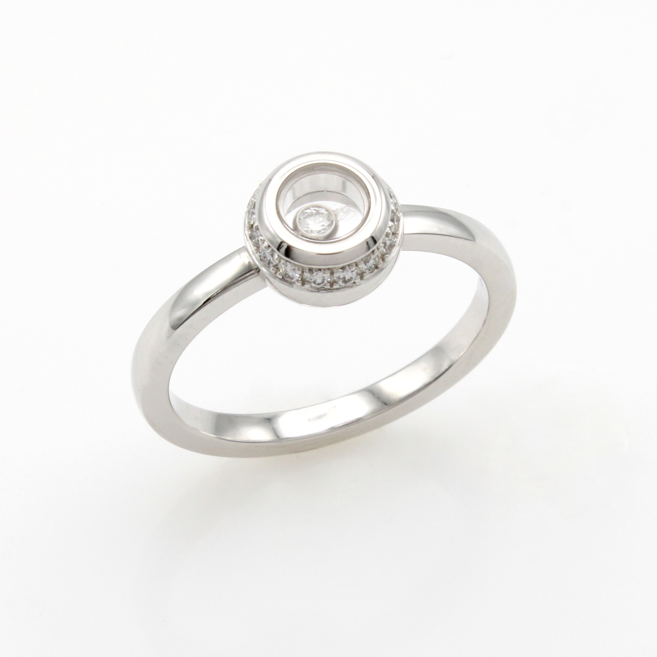 Image 27102450 - Ring ´Chopard Happy Diamonds´, WG 750/000, 1 Brill. ca. 0.03 ct u. 16 Brill. zus. ca ...