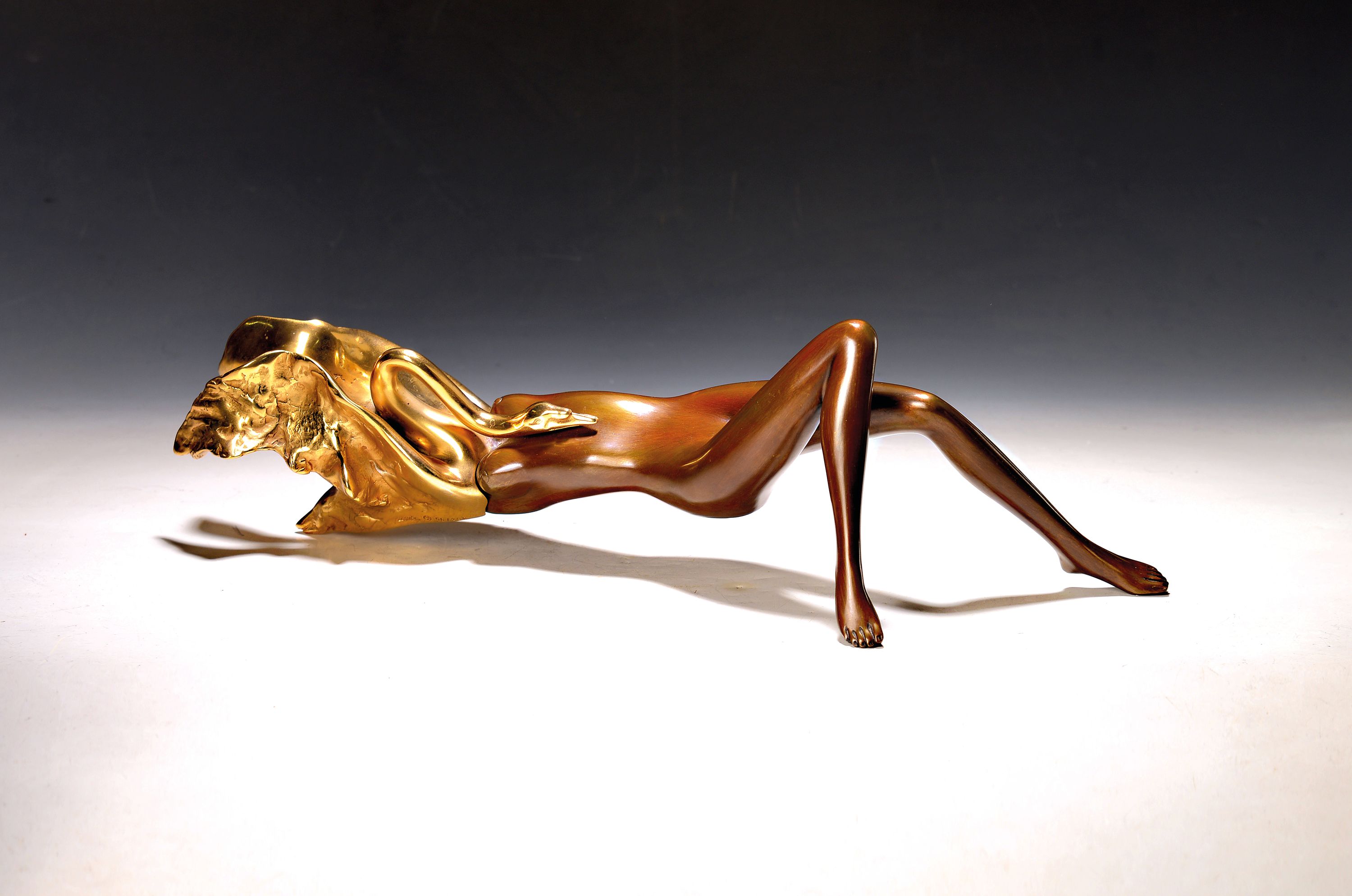 Image 27102754 - Bruno Bruni,geb.1935 Gradara,Italien, Leda con Cigno, Bronzeskulptur, sign., num. ...