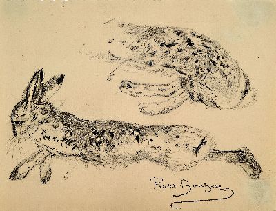 27102703a - Rosa Bonheur, 1822-1899, Sammlung aus 6 Tierstudien in Bleistift auf Papier, alle mit ...