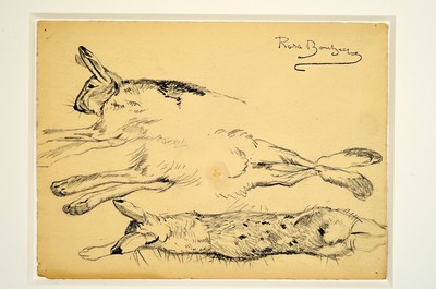 27102703b - Rosa Bonheur, 1822-1899, Sammlung aus 6 Tierstudien in Bleistift auf Papier, alle mit ...