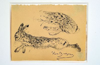 27102703l - Rosa Bonheur, 1822-1899, Sammlung aus 6 Tierstudien in Bleistift auf Papier, alle mit ...