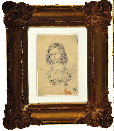 27102704k - Umkreis des Jean Auguste Dominique Ingres, 1780-1867, Porträt eines Mädchens, ...