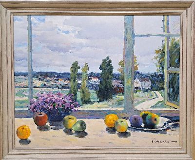 27102709k - Omar Hamid Malva, 1951 Tel Naief/Syrien-2015 Wien, Stillleben mit Obst auf der ...