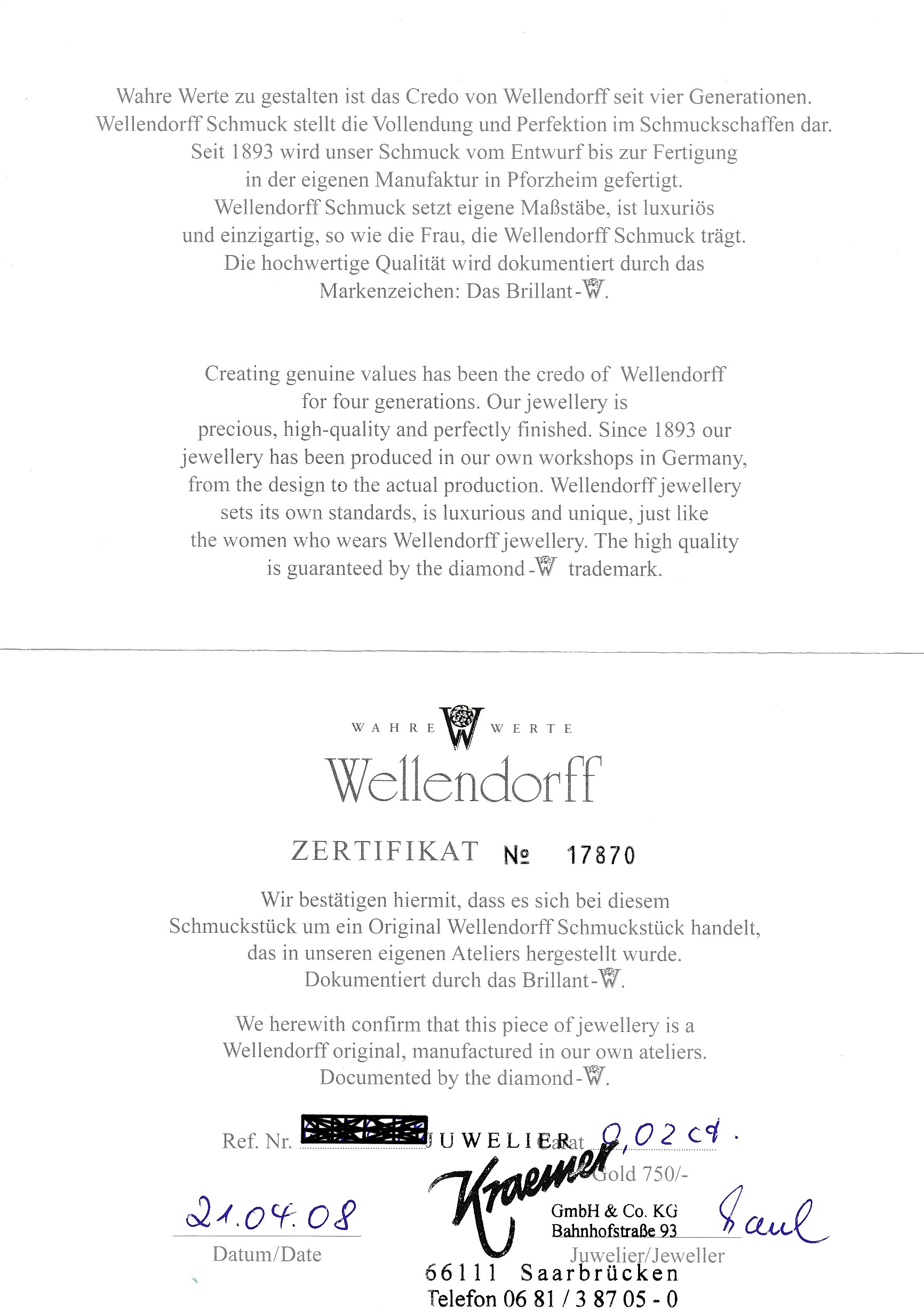 Detail a: 18 kt Gold WELLENDORFF Email-Brillant-Ring, GG/WG 750/000, Modell "Schwarze Seide", Mittelschiene drehbar, transluzides schwarzes Email, ...