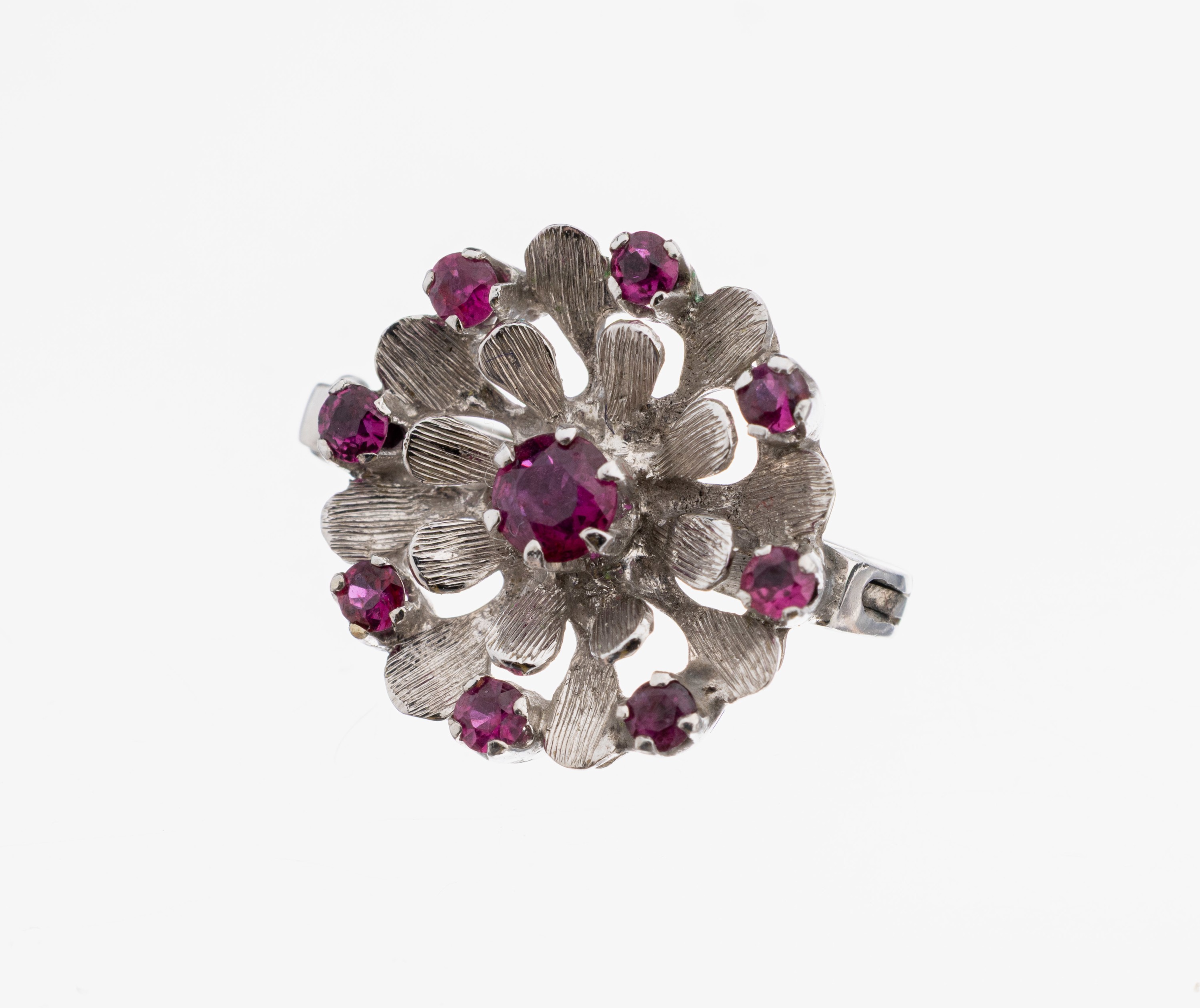 Image 27103451 - 14 kt Gold Rubin-Kettenverkürzer, WG 585/000, Blüte mit kl. rundfacett. Rubinen, ca. ...