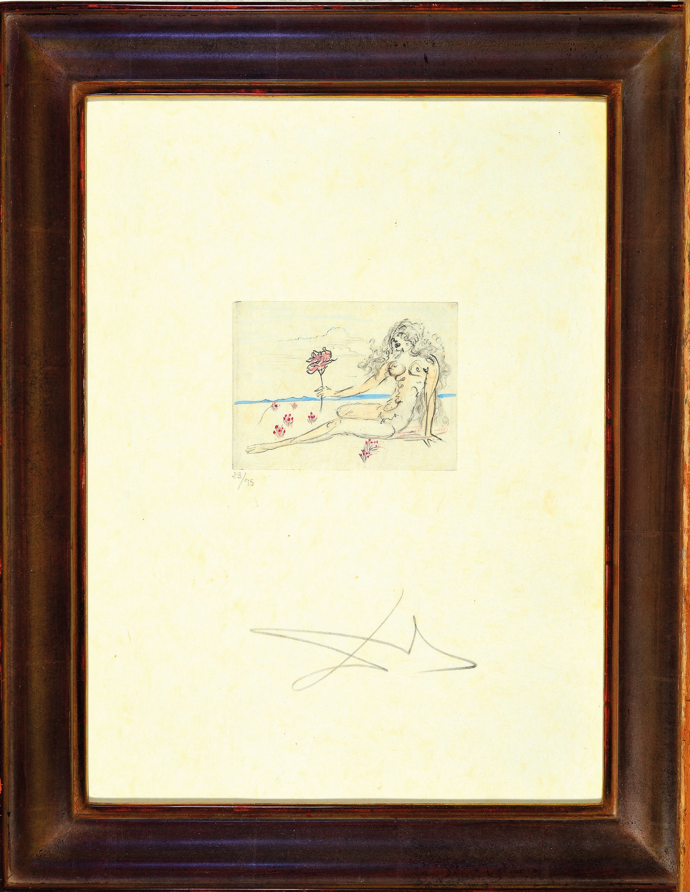 Image 27103483 - Salvador Dali, 1904-1989, Radierung partiellgoldgehöht und aquarelliert, Vignette ...