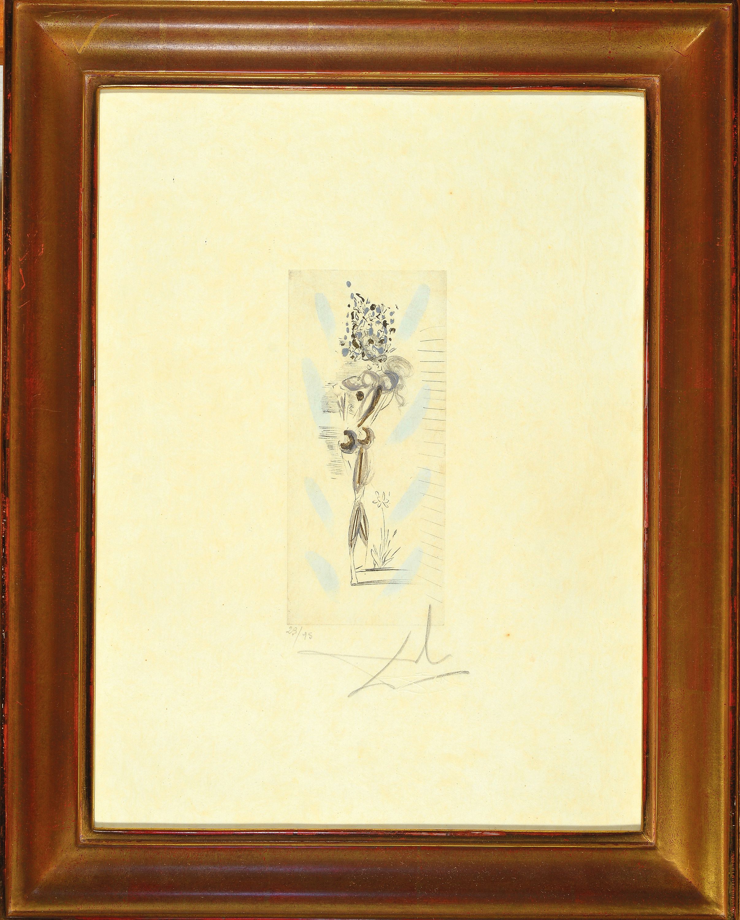 Image 27103484 - Salvador Dali, 1904-1989, Radierung partiellgoldgehöht und aquarelliert, Vignette ...