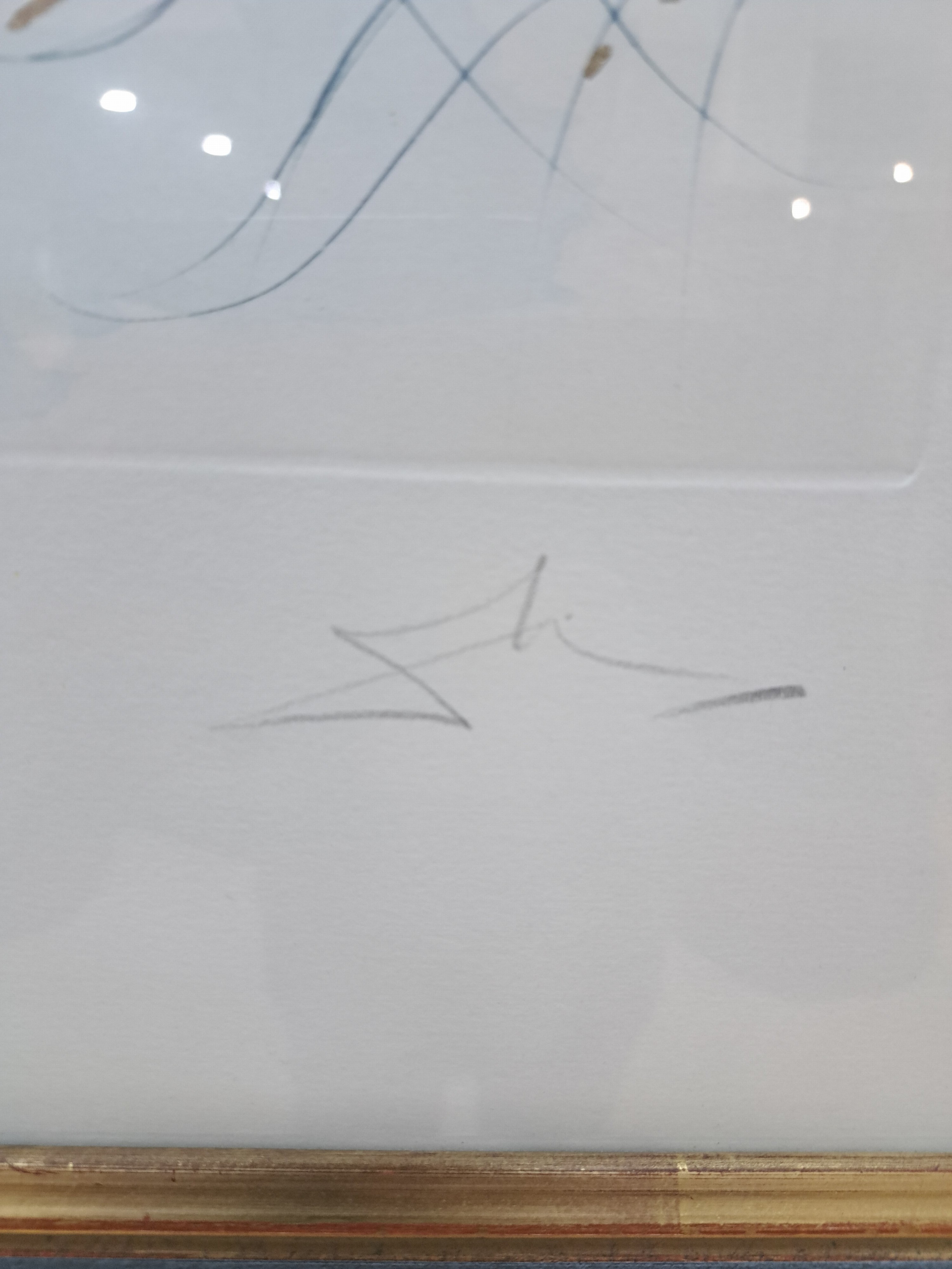 Detail b: Salvador Dali, 1904-1989, Radierung mit Goldauflage, "Der Kuß" aus der Serie "Das Hohelied des Salomon", 1971, handsigniert, ...