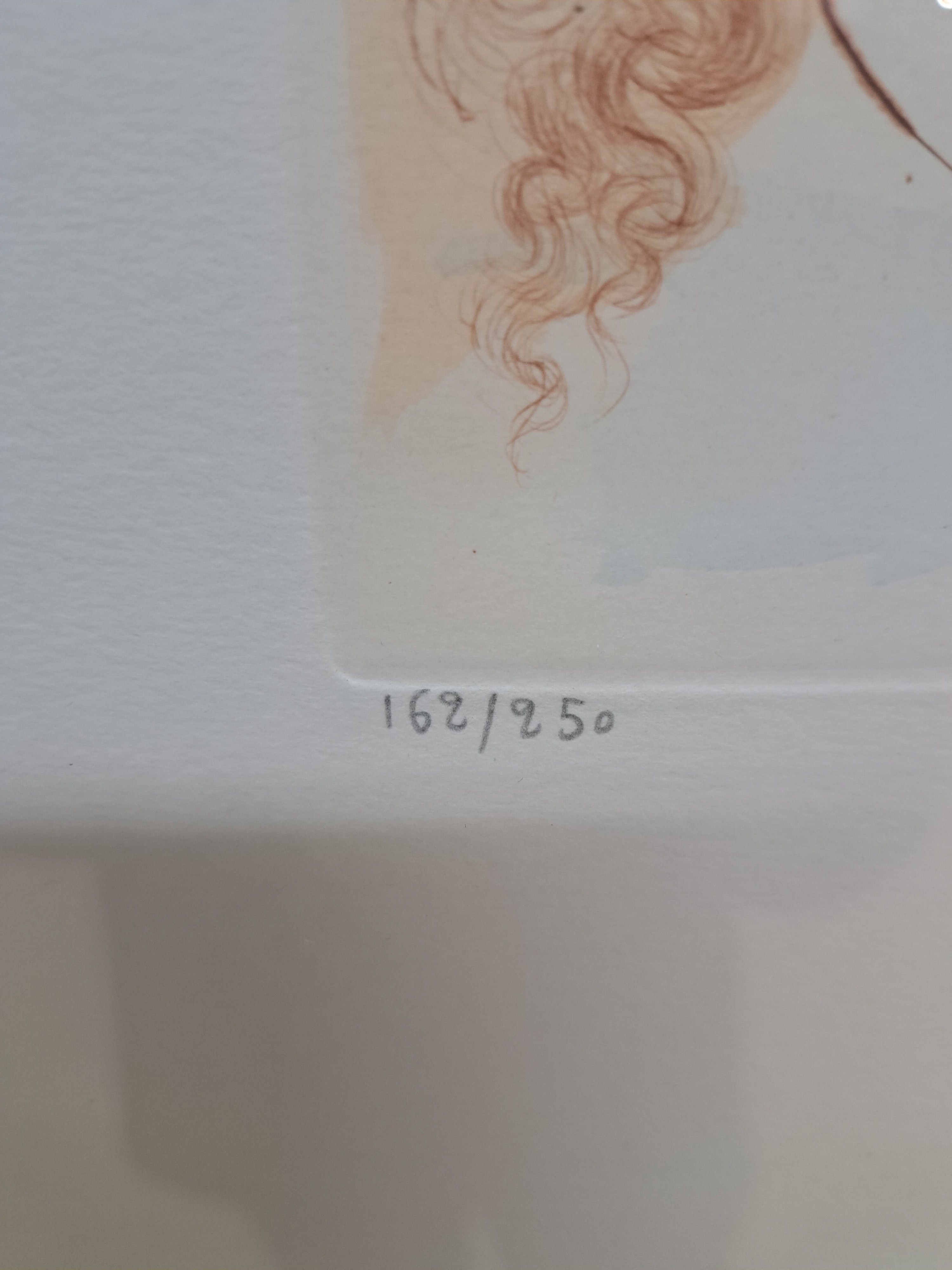 Detail c: Salvador Dali, 1904-1989, Radierung mit Goldauflage, "Der Kuß" aus der Serie "Das Hohelied des Salomon", 1971, handsigniert, ...