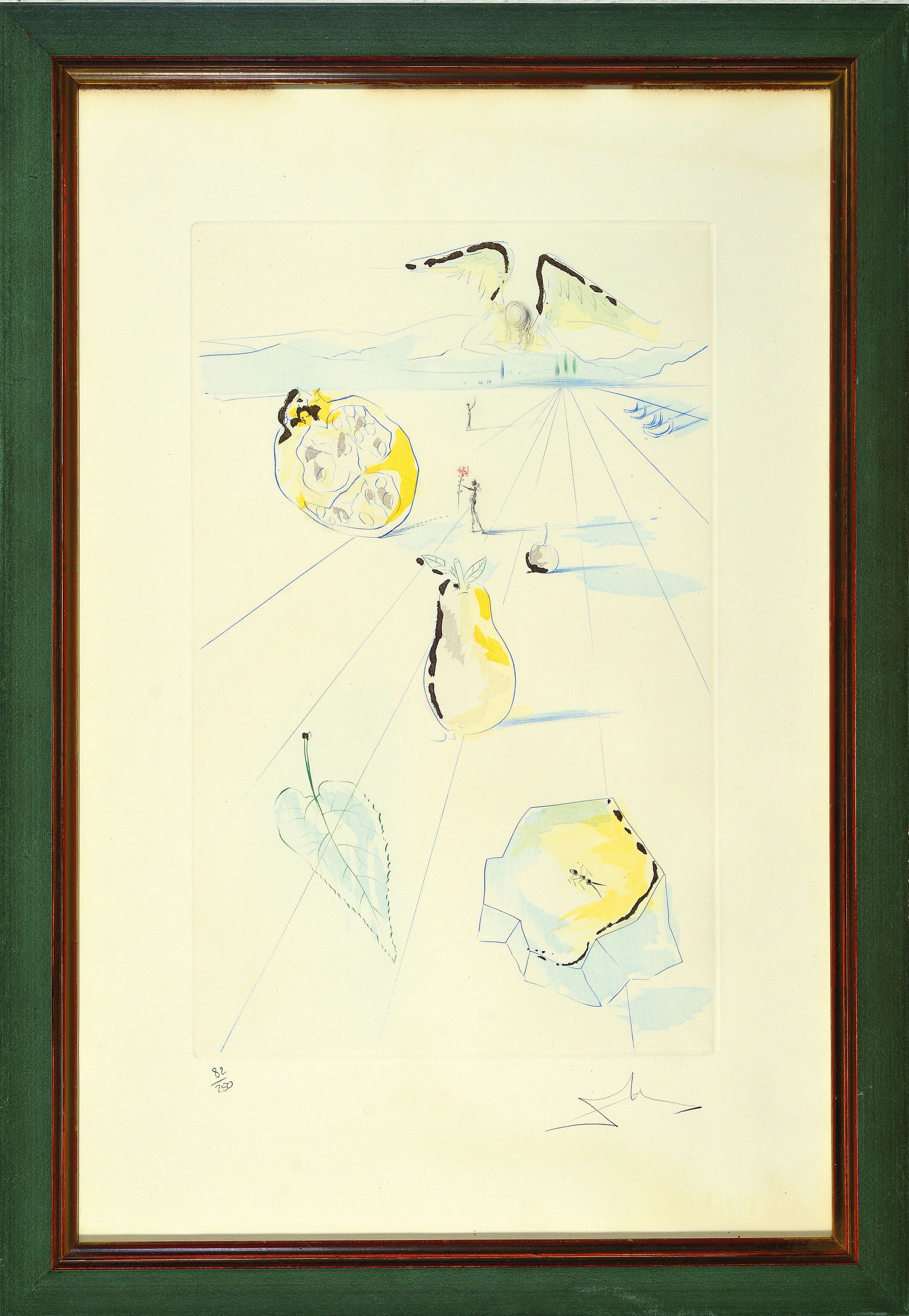 Image 27103488 - Salvador Dali, 1904-1989, Radierung mit Goldauflage, ´Die Früchte des Tales´ aus der ...