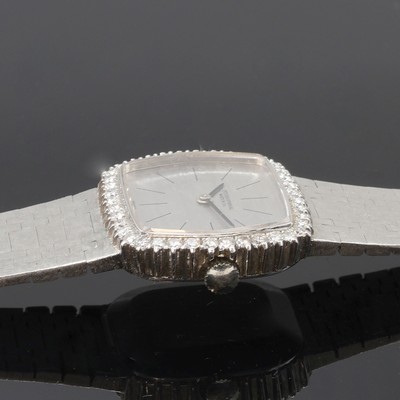27103430d - IWC seltene Damenarmbanduhr in WG 750/000 mit Diamantlünette, Handaufzug, Schweiz um ...