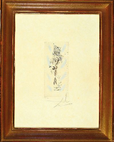 Image Salvador Dali, 1904-1989, Radierung partiellgoldgehöht und aquarelliert, Vignette ...