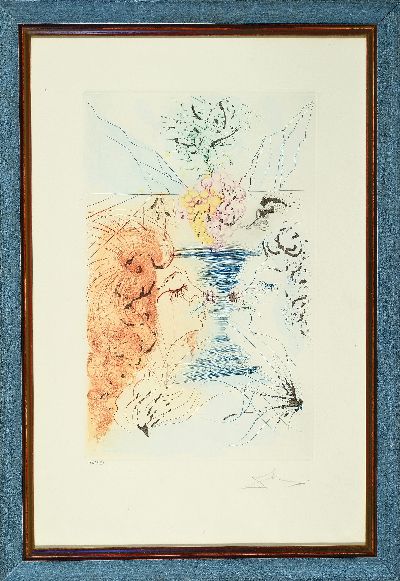 Image Salvador Dali, 1904-1989, Radierung mit Goldauflage, ´Der Kuß´ aus der Serie ´Das ...