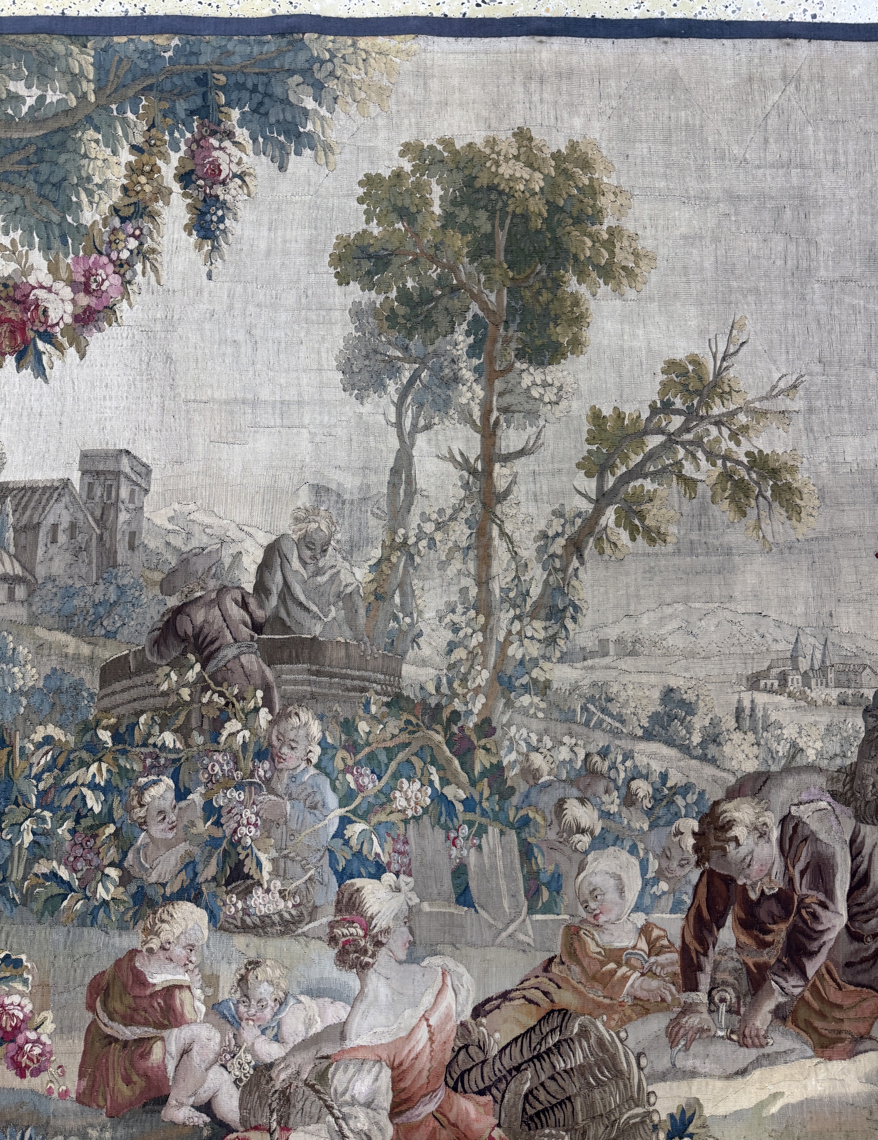 Detail f: Feine Tapisserie antik, Flandern"Weinelese-Szene", 18.Jhd, Wolle auf Baumwolle, ca. 420 x 230 cm, (aufwendige Handarbeit), EHZ: 2(kleine ...