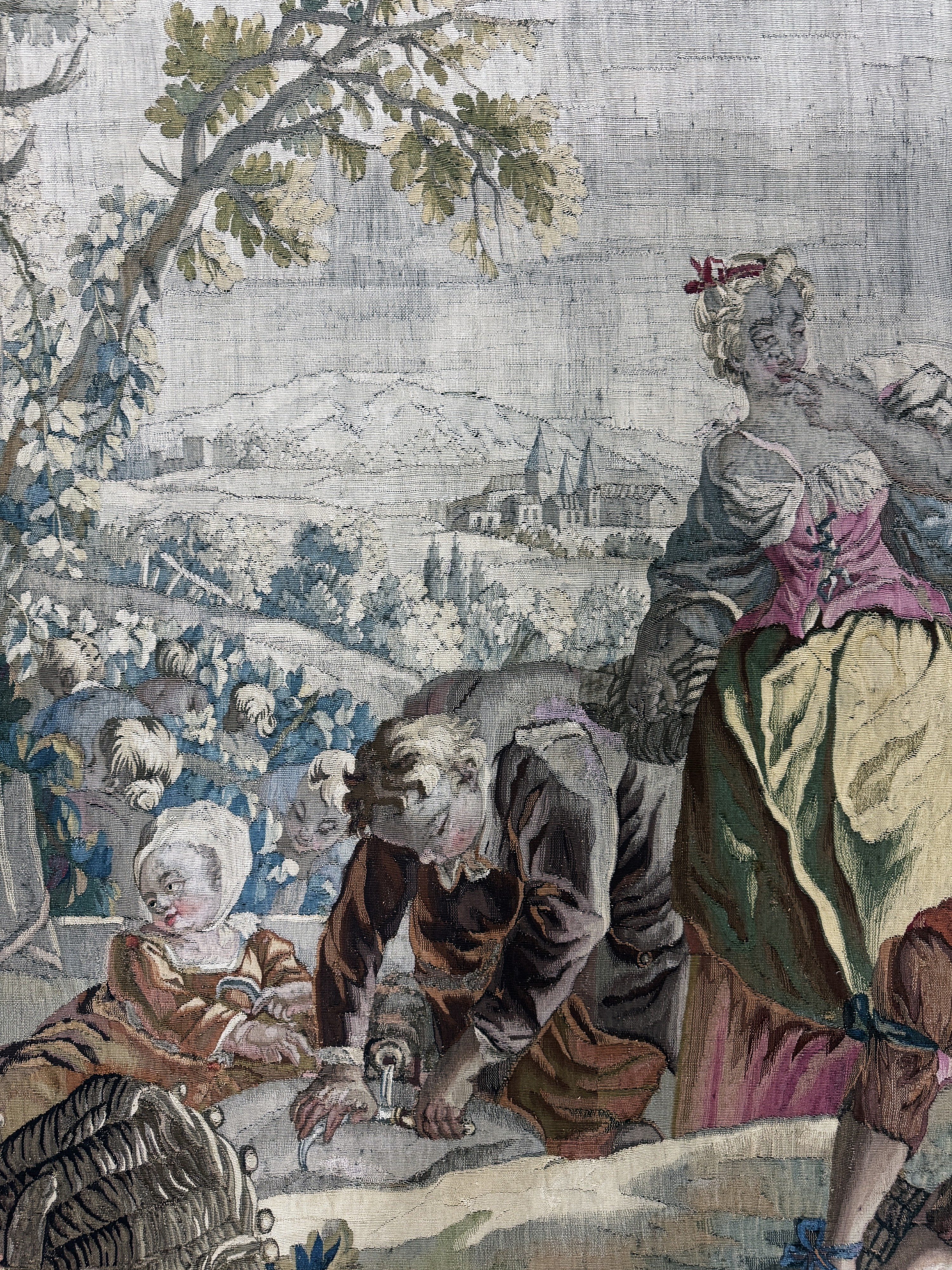 Detail i: Feine Tapisserie antik, Flandern"Weinelese-Szene", 18.Jhd, Wolle auf Baumwolle, ca. 420 x 230 cm, (aufwendige Handarbeit), EHZ: 2(kleine ...